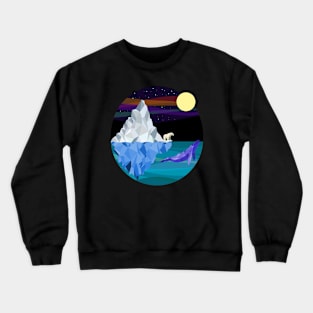 Polar bear, whale and iceberg Crewneck Sweatshirt